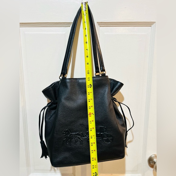 COACH Andy Tote Horse & Carriage Black Leather Luxury Designer Premium Classic - Picture 11 of 14